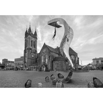 Lais Puzzle - St. John Platz Blackpool England in schwarz weiß - 1.000 Teile