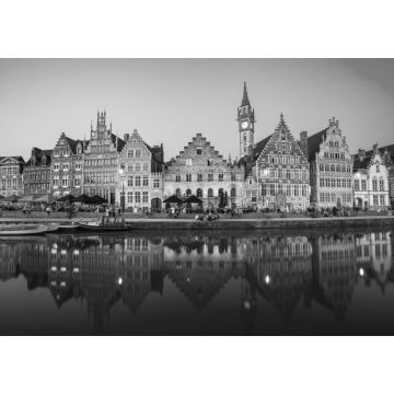 Lais Puzzle - Die Dämmerung von Gent in Belgien in schwarz weiß - 1.000 Teile