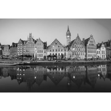 Lais Puzzle - Die Dämmerung von Gent in Belgien in schwarz weiß - 2.000 Teile
