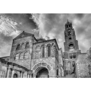 Lais Puzzle - Kathedrale Notre-Dame von Le Puy-en-Velay - Auvergne, Frankreich in schwarz weiß - 500, 1.000 & 2.000 Teile