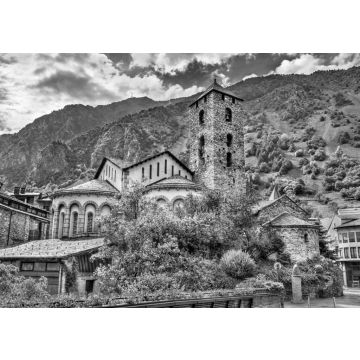 Lais Puzzle - Kirche Sant Esteve in Andorra la Vella, Andorra in schwarz weiß - 500, 1.000 & 2.000 Teile