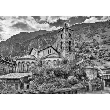 Lais Puzzle - Kirche Sant Esteve in Andorra la Vella, Andorra in schwarz weiß - 1.000 Teile