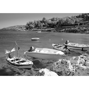 Lais Puzzle - Yachten in der Bucht der Insel Zakynthos. Griechenland in schwarz weiß - 1.000 Teile