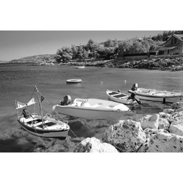 Lais Puzzle - Yachten in der Bucht der Insel Zakynthos. Griechenland in schwarz weiß - 2.000 Teile