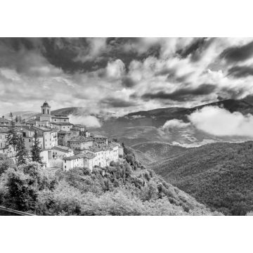 Lais Puzzle - Wunderschöne kleine Stadt, Umbrien, Italien in schwarz weiß - 1.000 Teile