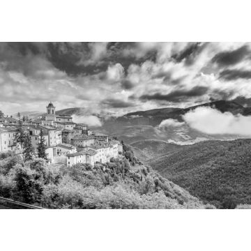 Lais Puzzle - Wunderschöne kleine Stadt, Umbrien, Italien in schwarz weiß - 2.000 Teile