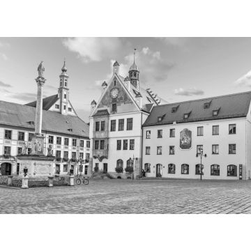 Lais Puzzle - Building of Town Hall in Freising, Germany in schwarz weiß - 1.000 Teile