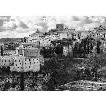 Lais Puzzle - Panorama von Cuenca - mittelalterliche Stadt auf Felsen, Spanien in schwarz weiß - 500, 1.000 & 2.000 Teile