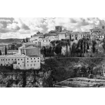 Lais Puzzle - Panorama von Cuenca - mittelalterliche Stadt auf Felsen, Spanien in schwarz weiß - 2.000 Teile