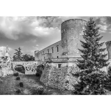 Lais Puzzle - Berühmte aragonesische Burg (Castello Aragonese) in Venosa, Basilikata, Süditalien in schwarz weiß - 500, 1.000 & 2.000 Teile
