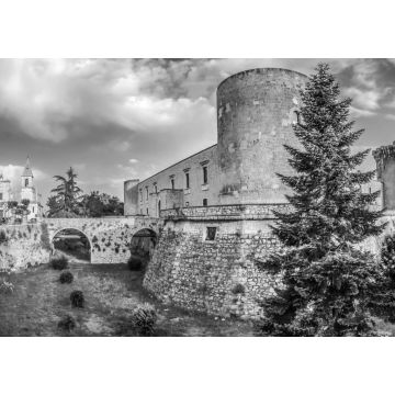 Lais Puzzle - Berühmte aragonesische Burg (Castello Aragonese) in Venosa, Basilikata, Süditalien in schwarz weiß - 1.000 Teile