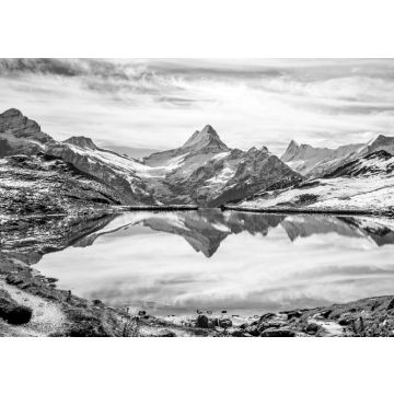Lais Puzzle - Wasserspiegelung in den Schweizer Alpen im Bachalpsee - Bergsee oberhalb von Grindelwald, Schweiz in schwarz weiß - 500, 1.000 & 2.000 Teile