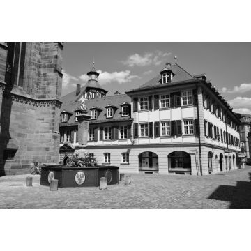 Lais Puzzle - Ansbach, Germany - Street view with historic buildings in Ansbach, Bavaria, region Middle Franconia, South Germany in schwarz weiß - 2.000 Teile