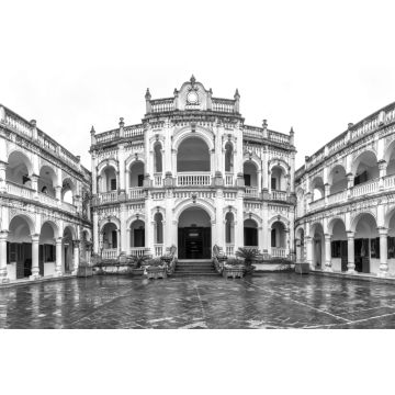 Lais Puzzle - Hoang A Tuong kaiserlicher Palast Panorama paris Königlicher Nordwesten Vietnams vollständig erbaut im Jahr 1921 durch die staatlich anerkannten nationalen Denkmäler Vietnam in schwarz weiß - 2.000 Teile