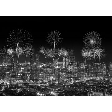 Lais Puzzle - Feuerwerk über Brisbane City vom Mount Coot-tha. Queensland in schwarz weiß - 500, 1.000 & 2.000 Teile