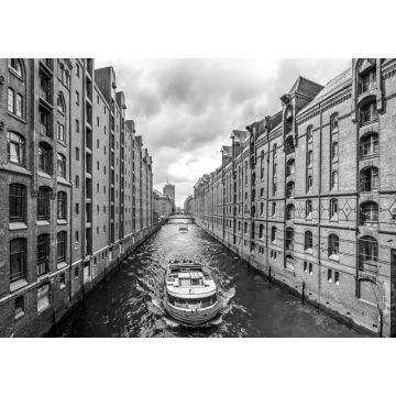 Lais Puzzle - Ansicht der berühmten Speicherstadt von Hamburg, Deutschland. in schwarz weiß - 1.000 Teile