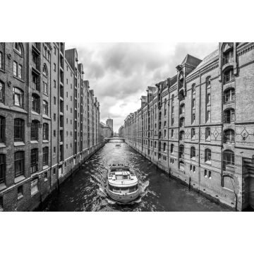 Lais Puzzle - Ansicht der berühmten Speicherstadt von Hamburg, Deutschland. in schwarz weiß - 2.000 Teile