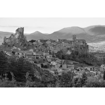 Lais Puzzle - Panoramablick auf Frias, Burgos, Spanien in schwarz weiß - 2.000 Teile