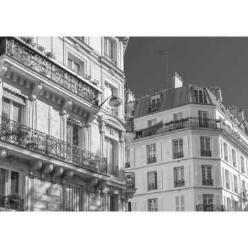 Lais Puzzle - Paris, schönes Gebäude, typische Pariser Fassade in der Nähe des Viertels Republique in schwarz weiß - 1.000 Teile