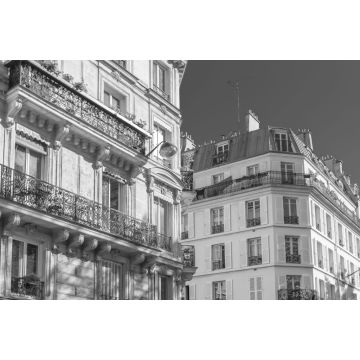 Lais Puzzle - Paris, schönes Gebäude, typische Pariser Fassade in der Nähe des Viertels Republique in schwarz weiß - 2.000 Teile