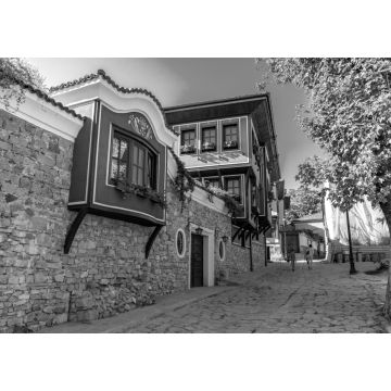Lais Puzzle - Erstaunliche Straße in der Stadt Plovdiv in Bulgarien in schwarz weiß - 1.000 Teile