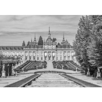 Lais Puzzle - Blick auf den Palast la Granja de San Ildefonso von den Gärten aus, Spanien in schwarz weiß - 500, 1.000 & 2.000 Teile