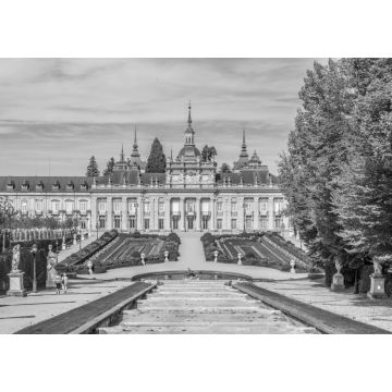 Lais Puzzle - Blick auf den Palast la Granja de San Ildefonso von den Gärten aus, Spanien in schwarz weiß - 1.000 Teile
