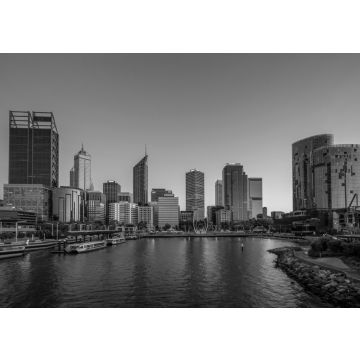 Lais Puzzle - Skyline von Perth bei Nacht in Westaustralien in schwarz weiß - 500, 1.000 & 2.000 Teile