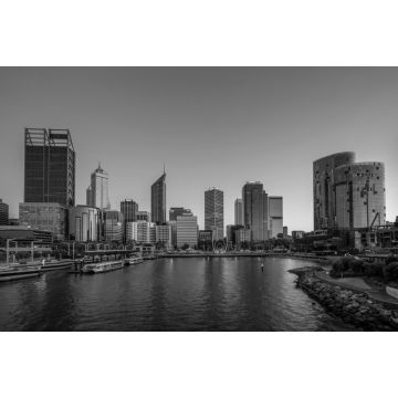 Lais Puzzle - Skyline von Perth bei Nacht in Westaustralien in schwarz weiß - 2.000 Teile