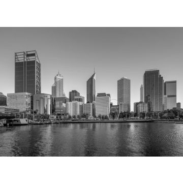 Lais Puzzle - Skyline von Perth bei Nacht in Westaustralien in schwarz weiß - 500, 1.000 & 2.000 Teile