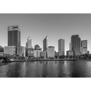 Lais Puzzle - Skyline von Perth bei Nacht in Westaustralien in schwarz weiß - 1.000 Teile