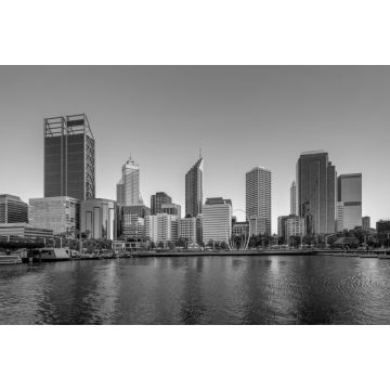 Lais Puzzle - Skyline von Perth bei Nacht in Westaustralien in schwarz weiß - 2.000 Teile