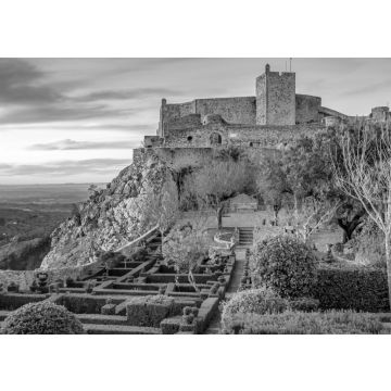 Lais Puzzle - Der Burghügel des mittelalterlichen Dorfes Marvao Alentejo Portugal in schwarz weiß - 500, 1.000 & 2.000 Teile