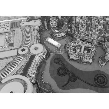 Lais Puzzle - Luftaufnahme der Stadt Dubai Malli, Vereinigte Arabische Emirate in schwarz weiß - 1.000 Teile