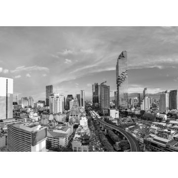 Lais Puzzle - Bangkok Cityscape Business District, Height Tower, Office, Condominium - Panoramablick mit Height Building am Nachmittag in schwarz weiß - 1.000 Teile
