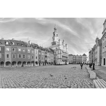 Lais Puzzle - Stadtzentrum und Rathaus - Poznan - Polen in schwarz weiß - 2.000 Teile