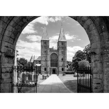 Lais Puzzle - Southwell Mister und romanische Kathedrale in Nottinghamshire, England in schwarz weiß - 1.000 Teile