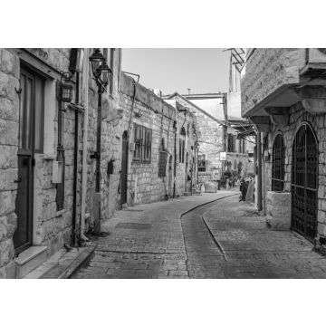 Lais Puzzle - Blick auf eine enge Straße in Tsfat/Safed, Israel in schwarz weiß - 500, 1.000 & 2.000 Teile