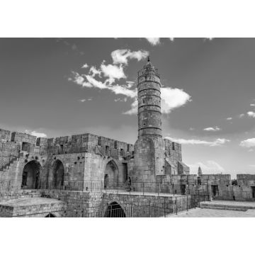 Lais Puzzle - Innenhof des Davidsturms in Jerusalem, Israel in schwarz weiß - 1.000 Teile