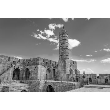 Lais Puzzle - Innenhof des Davidsturms in Jerusalem, Israel in schwarz weiß - 2.000 Teile