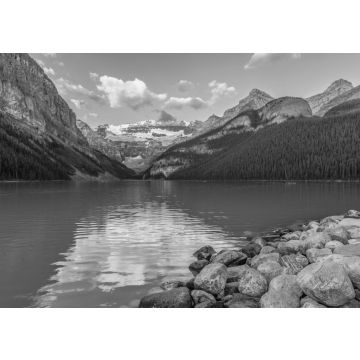 Lais Puzzle - Lake Louise bei Sonnenuntergang. Banff National Park. Alberta. Kanada in schwarz weiß - 500, 1.000 & 2.000 Teile