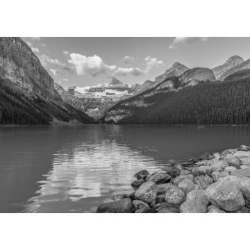 Lais Puzzle - Lake Louise bei Sonnenuntergang. Banff National Park. Alberta. Kanada in schwarz weiß - 1.000 Teile
