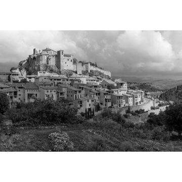 Lais Puzzle - Alquezar, mittelalterliches Dorf in der Provinz Huesca, Spanien in schwarz weiß - 2.000 Teile
