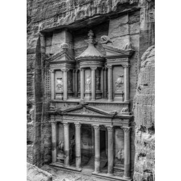 Lais Puzzle - Al Khazneh Grabmal auch Schatzkammer genannt in Petra, Jordanien in schwarz weiß - 500, 1.000 & 2.000 Teile