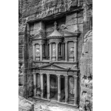 Lais Puzzle - Al Khazneh Grabmal auch Schatzkammer genannt in Petra, Jordanien in schwarz weiß - 2.000 Teile