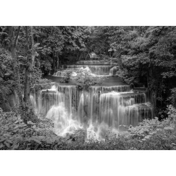 Lais Puzzle - Huai Mae Khamin Wasserfall Stufe 4, Khuean Srinagarindra National Park, Kanchanaburi in schwarz weiß - 1.000 Teile