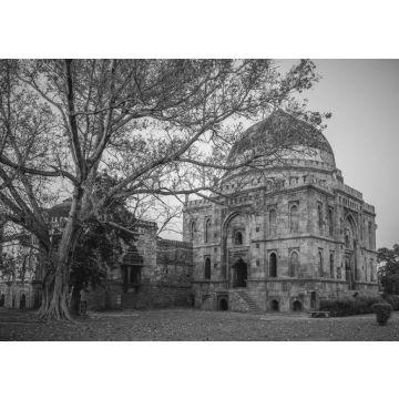 Lais Puzzle - Bara Gumbad im Lodi-Garten in Delhi in schwarz weiß - 500, 1.000 & 2.000 Teile
