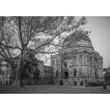 Lais Puzzle - Bara Gumbad im Lodi-Garten in Delhi in schwarz weiß - 1.000 Teile