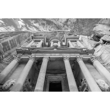Lais Puzzle - Unglaublicher und mystischer Blick auf das Al Khazneh Grabmal. Das Schatzkammergrab von Petra, Jordanien in schwarz weiß - 2.000 Teile