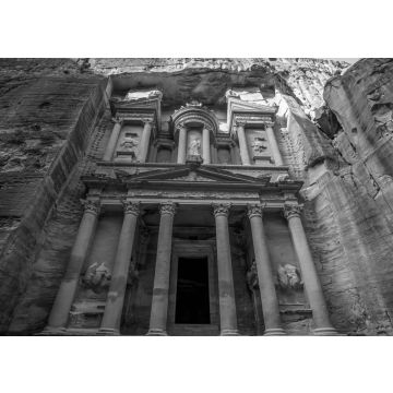 Lais Puzzle - Unglaublicher und mystischer Blick auf das Al-Khazneh-Grabmal. Das Schatzgrab von Petra, Jordanien in schwarz weiß - 500, 1.000 & 2.000 Teile